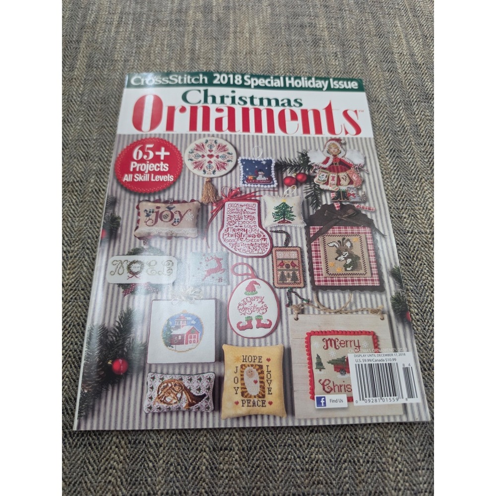 Just Cross Stitch 2018 Special Holiday Issue magazine 65 Christmas Ornament